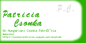 patricia csonka business card